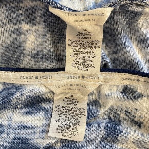 Lucky Brand Super Soft Tie Dye Print Tank And Shorts Lounge Pajama Set L - Picture 5 of 5
